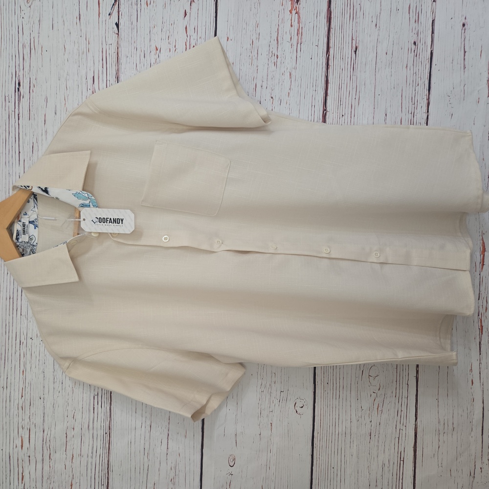 NWT Coofandg Men's Casual Button Down Shirt Size L